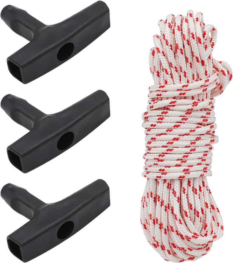 A.I.FORCE 3 Pieces Starter Handle with Recoil Starter Rope 10-Meter, 3.0mm Diameter Pull Cord for Husqvarna Stihl Poulan Lawn Mower Chainsaw, String Trimmer Edger Brush Cutter Engine Parts - Image 1